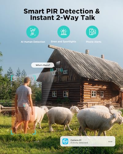 Image of LIWAN 4G LTE Cellular Security Camera, No WiFi Security Camera Wireless Outdoor with SIM Card, Solar Powered, 2K Color Night Vision, 360 View, PIR Sensor, Off Grid Cameras for Farm, Cabin, Job Site