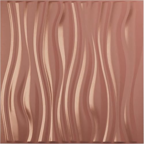 Ekena Millwork Leandros EnduraWall Panel decorativo de pared 3D de 19 58 pulgadas de ancho x 19 58 pulgadas de alto, rosa champán (paquete de 12