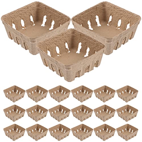 UPBEER 50 Pcs Papier Berry Basket Ménage Plateau De Fruits Berry Fruit Basket Papier Pâte À Papier Panier