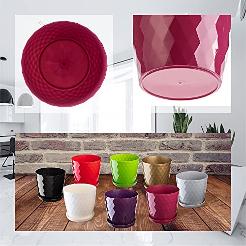 KADAX Blumentopf mit Untersetzer aus Kunststoff Ø25cm, Rosa, Pflanzkübel für Innen- & Außenbereich… – Ansicht 6