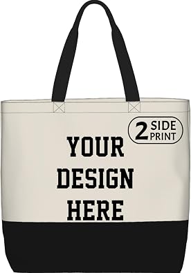 Custom Tote Bags with Logo,Personalized Tote Bags Unisex Reusable Design Your Own Custom Bag handbag shopping