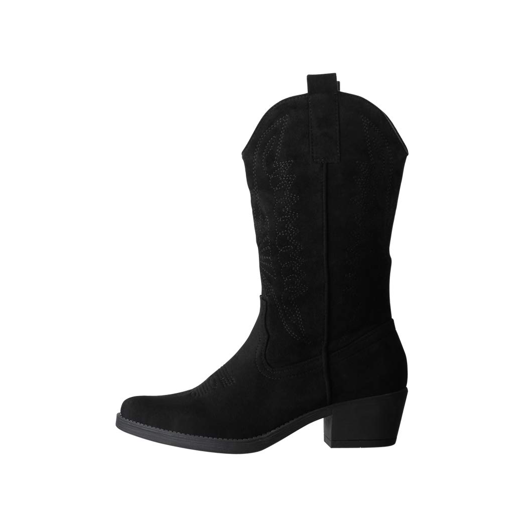 Elara Stivali da Cowboy Donna Motociclista Chunkyrayan 301-A32S Black-37