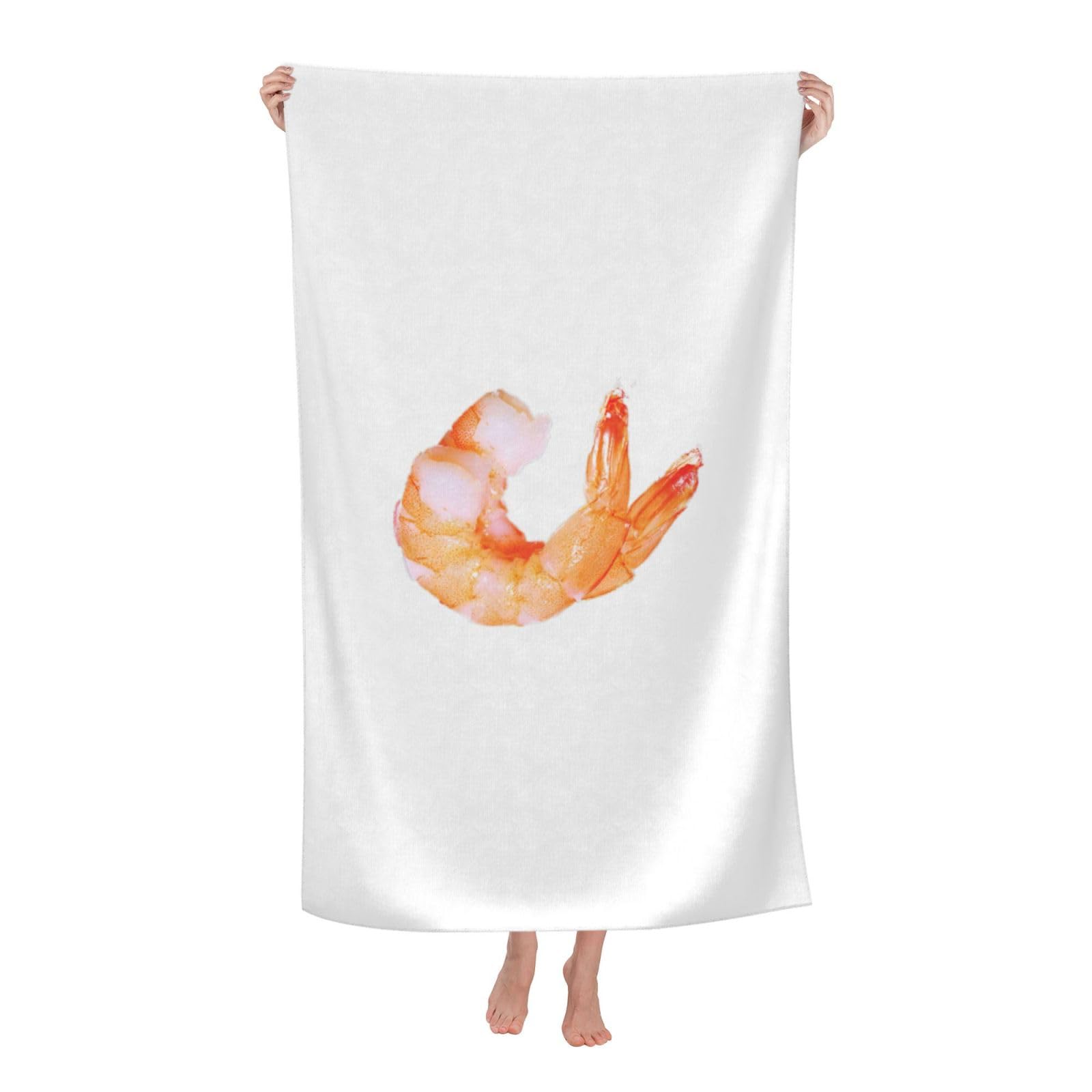 NImongt Glutton Shrimps Print Oversized Adult Beach Towel For Travel Weekend Getaways Festivals Camping Trips