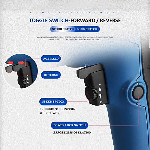 Spacmirrors Akku-Bohrmaschine, 220-V-Bohrmaschinenset, Eisenfutter, stromlinienförmiger Körper, ergonomisches Design, 0… – Bild 8