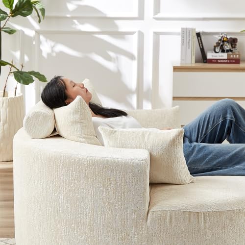 Sillón Chenille Redondo Beige Plegable miniatura 5