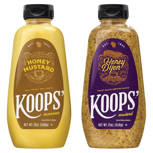 Image of Koops' Mustard Gluten-Free, Kosher, Made in USA, From Quality Mustard Seeds, Creamy (Honey Mustard & Honey Dijon)