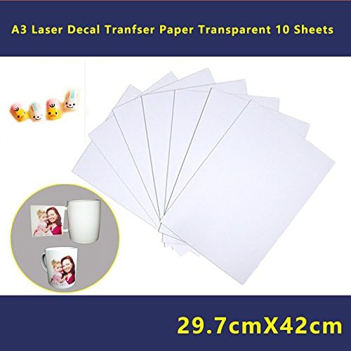 10 Sheets DIY A3 Size Laser Water Slide Decal Paper Sheets Transparent Clear Image Photo Transfer Papers 297mm420mm