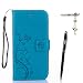Produktbild Alfort Samsung Galaxy A3 (2017) Hülle, Samsung Galaxy A3 (2017) Schutzhülle, Lederhülle PU Leder Tasche Cover Wallet Case für Samsung A3 2017 Smartphone Schmetterling (Blau) + Stylus Pen