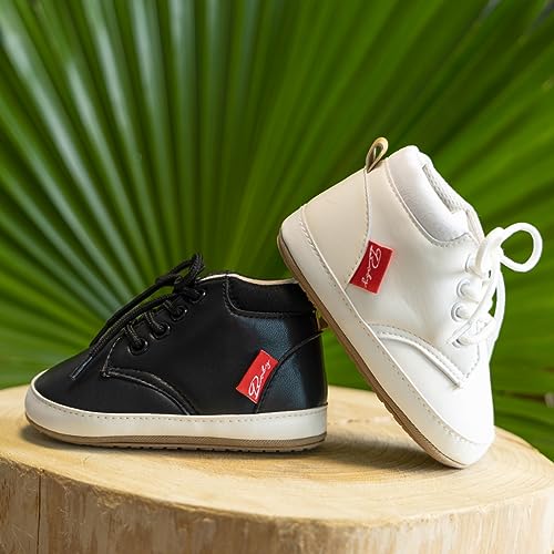 Image of CENCIRILY Baby Boys Girls High Top Sneakers Soft Soles Anti Skid Infant Ankle Shoes Toddler Prewalker First Walking Crib Shoes