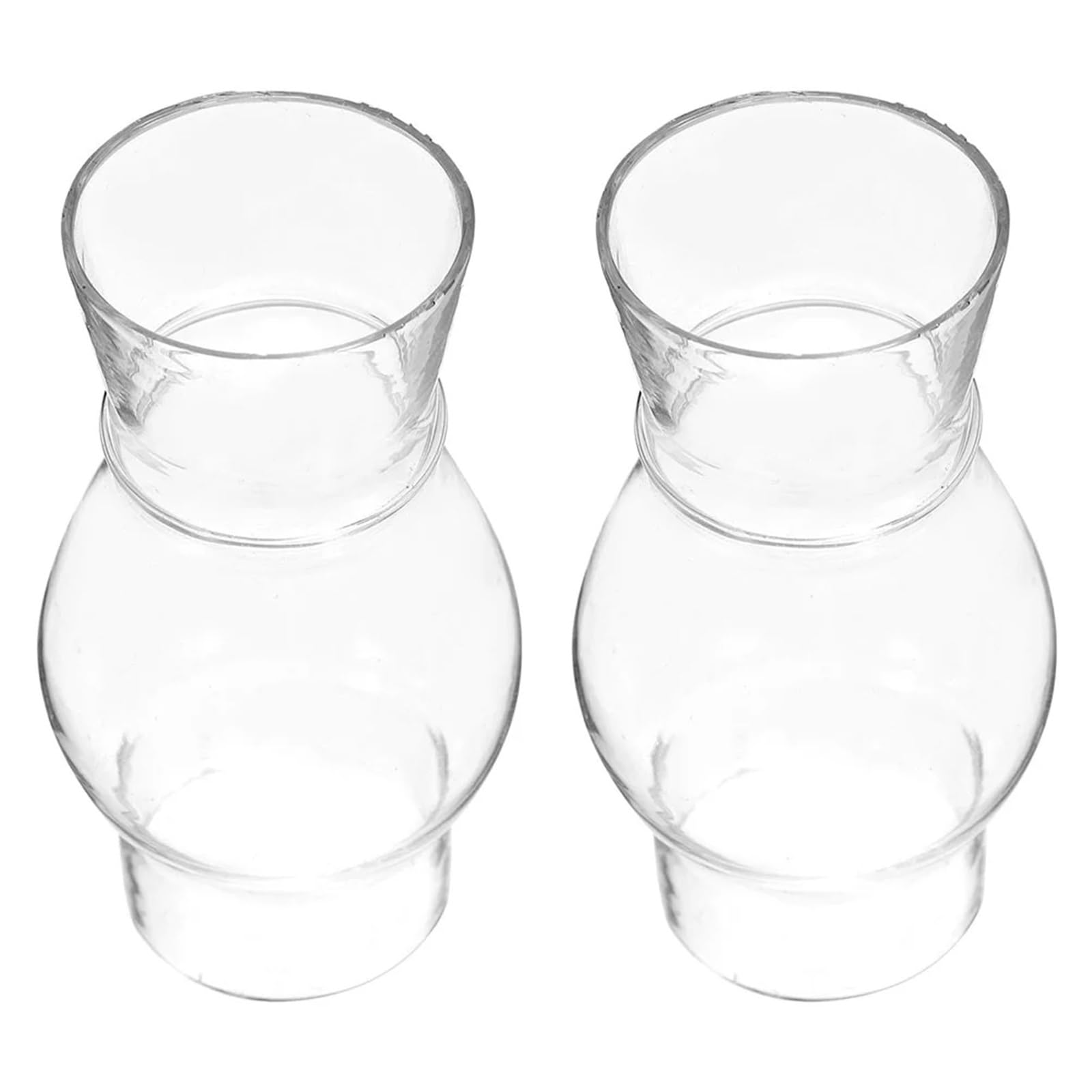 2Pcs Clear Glass Oil Lamp Chimney Replacement for Outdoor