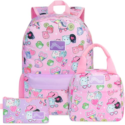 Get Trend Sanrio Squishmallows Girls Backpack Lunch Bag & Pencil Case Set