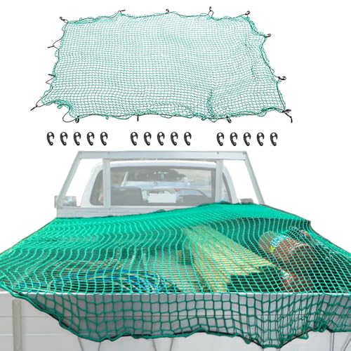 Cargo Net for Pickup Truck Bed with 15 PCS Hook 2.5m x 3.5m/8.2ft x 11.5ft Heavy Duty Luggage Bungee Net for Car Boat SUV Van Trailer Snowmobile Secure Loads