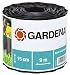 Gardena Raseneinfassung 15 cm hoch: Ideale Rasen-Abgrenzung, auch für Beete, 9 m, verhindert Wurzelausbreitung, Kunststoff, braun (532-20)