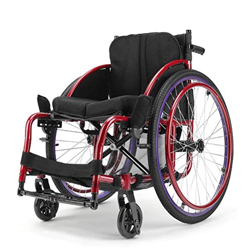 自走式車椅子、ポータブル旅行車椅子スポーツレジャー車椅子、取り外し可能なシートクッションと調節可能なペダル付きの折りたたみ軽量車椅子
