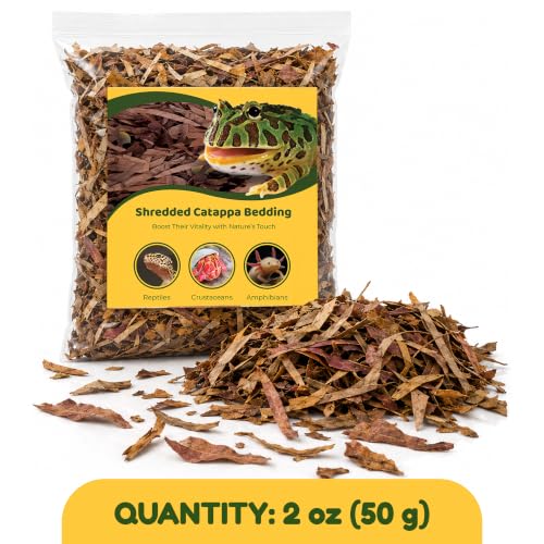 Image of SunGrow Shredded Catappa Leaf Litter for Frogs, Increases Humidity, Ideal Hunting Ground for Fierce Frogs, Makes Terrarium Feel Like Home, Easy Maintenance, A Must for Dart Tadpoles, 1.8 oz