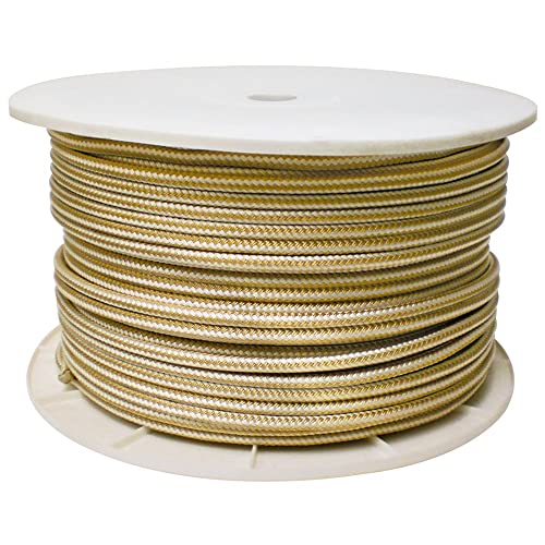 Seachoice Double Braid Nylon Rope Spool, 1/2 in. x 600 ft, Gold and White