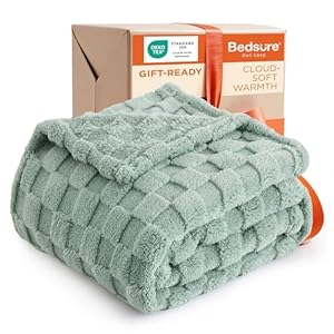 Bedsure GentleSoft Sage Green Throw...