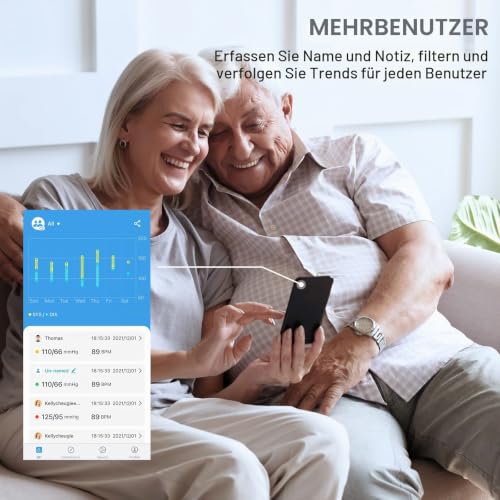 Armfit Bluetooth Blutdruckmessgerät Oberarm, Blutdruck Maschinen für den Heimgebrauch mit großen...