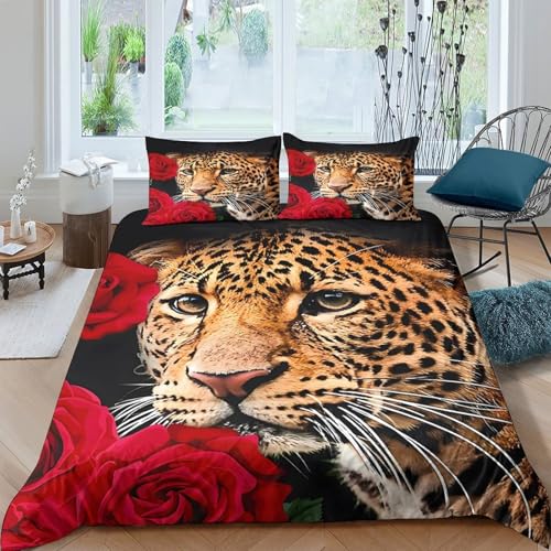 Housse de Couette Lémurien Microfibre Parure de Lit 220x240 Fermeture Éclair - 4