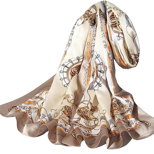 K-Elewon 100% Mulberry Silk Long Scarf Headscarf Fashion Scarves Natural Silk Shawls for Women H10