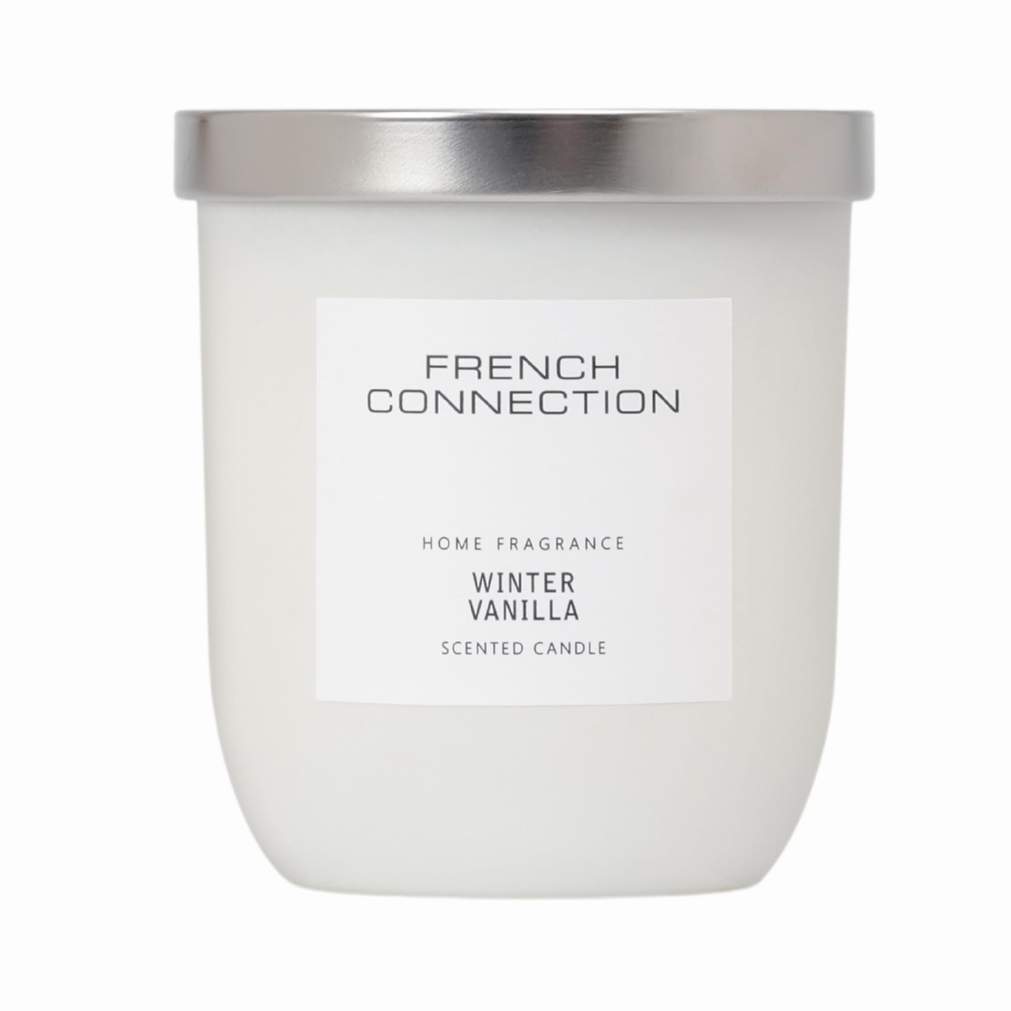 French Connection White Collection Scented Jar Candle | Premium Shea Butter Wax | Long Burning Candles Gifts Box For Her | (Small - 163G, Winter Vanilla)