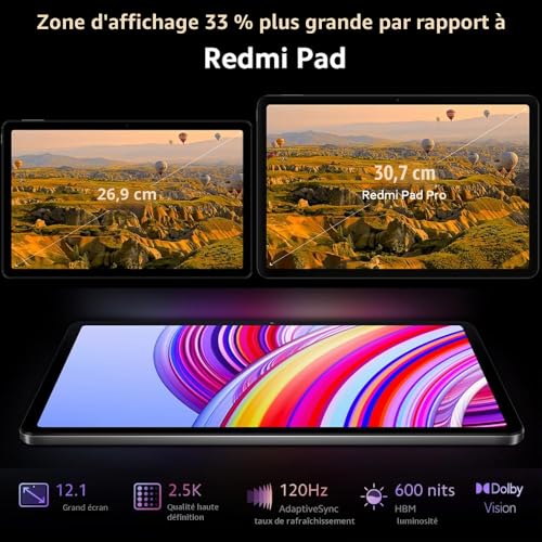 Tablette Xiaomi Redmi Pad Pro 8+ 256 au design bleu raffiné avec écran haute résolution