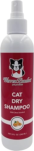 Warren London Champú seco para gatos  Champú sin enjuague limpiador para gatos con aceite de neem y coco  Champú Kitty sobre la marcha  Fabricado en