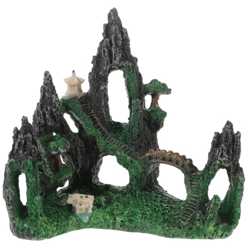 POPETPOP Aquarium Cave Dekoration, Steingarten Polyresin Landschaft für Fische Garnelen Verstecken Aquarium Dekoration
