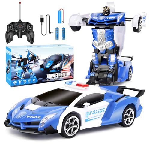 Micieycle Voiture télécommandée, Voiture Enfant Transformable, 2 en 1 Robot 1:18, Jouet Garçon Fille Enfant de 3 à 12 Ans, Cadeau Noel pour Enfants,...