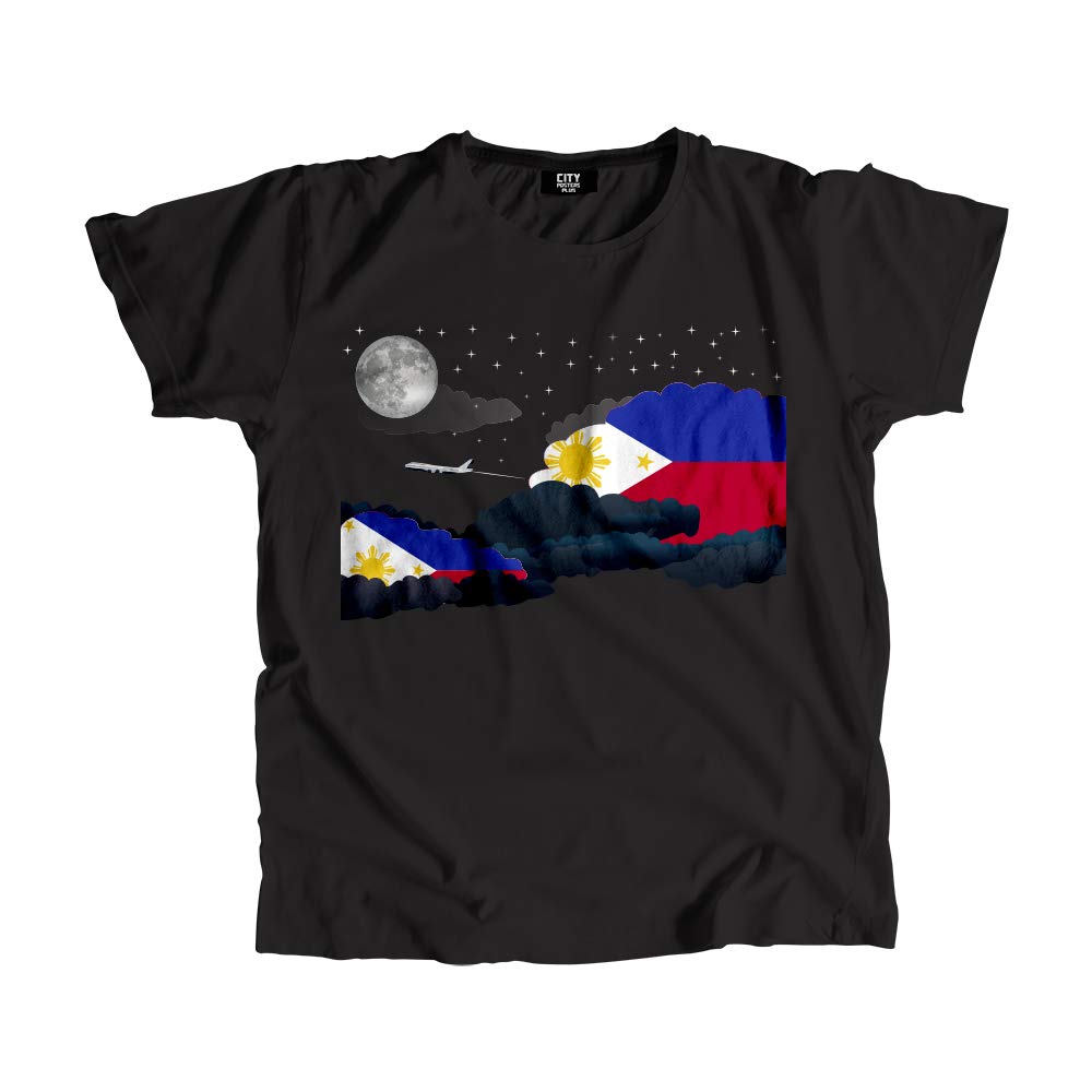 T-Shirt Philippines Night Clouds coupe unisexe décontractée en coton