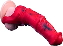 Funda de extensión de silicona en forma de caballo para pene masculino con hebilla extensible para aumentar la longitud y la circunferencia (rojo)