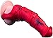 Funda de extensión de silicona en forma de caballo para pene masculino con hebilla extensible para aumentar la longitud y la circunferencia (rojo)