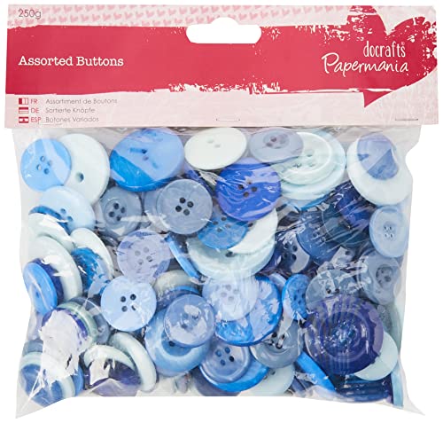 Papermania Boutons Assortis (250G) - Bleu