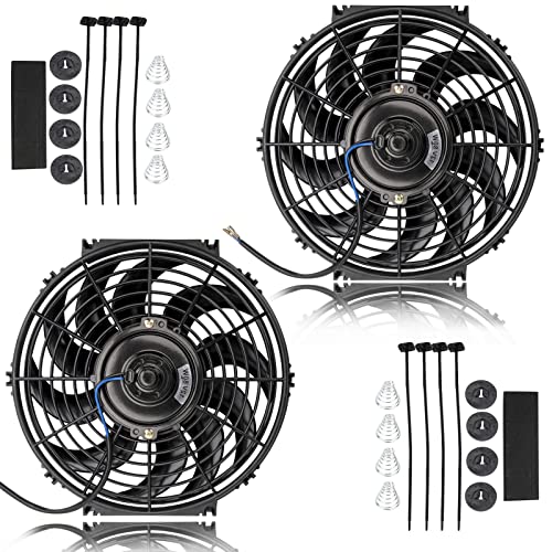 12 Inch Radiator Cooling Fan, 12 Inch Radiator Cooling Fan Universal Slim Fan Push Pull Electric...