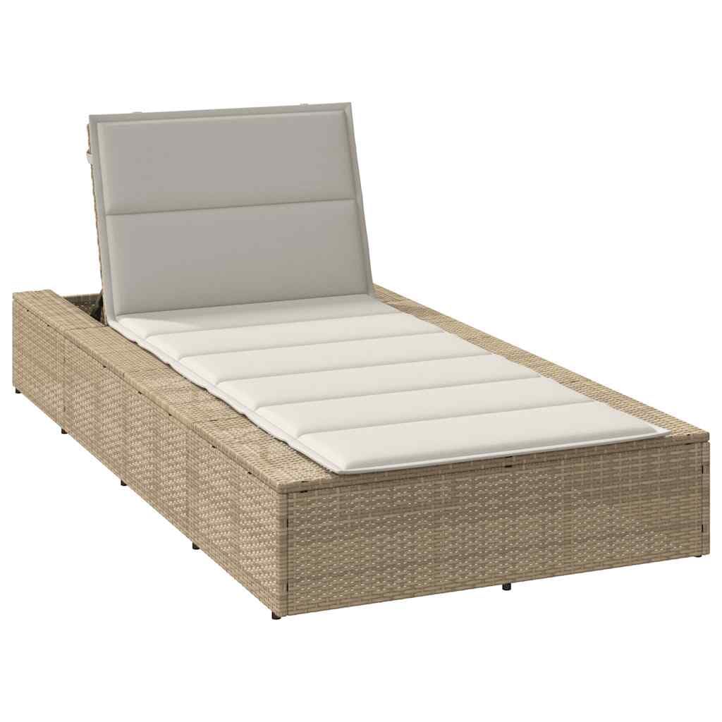 vidaXL Tumbona con cojín Flotante ratán sintético Beige