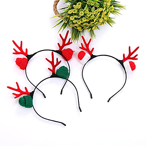 3 Pièces Noël Bandeau, Noël Cheveux Cerceau, Elk Cerf Animal Cornes Chapeaux, Bandeaux De Noël Fête, Bandeaux De Noël à Thème, Utilisé Pour Fêtes De Noël, Noël, Convient Aux Adultes Et Aux Enfants Cover