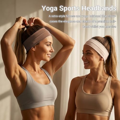 Image of DRESHOW Sport Headbands for Women Non-Slip Sweat Wicking Headband Cooling Sweatband for Outdoor Sports Unisex Workout Hair Bands for Running Fitness Yoga Cycling