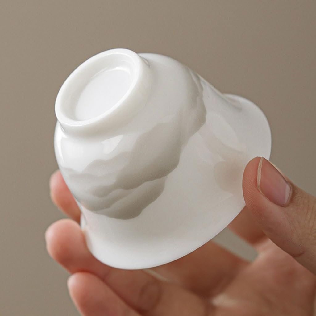 GSOUL Kungfu Tea cup Creative Handmade Small Teacup White Porcelain Kung Fu Household Tea Cup Host Drinking Small Tea Cups