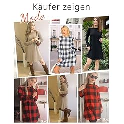 Womens Long Sleeve Winter Sweater Dress Casual Tunic with Side Buttons and Pockets