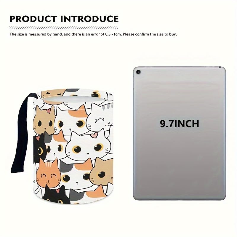 Image of Portable Reusable Waterproof Car Trash Bin, Multipurpose Vehicle Organizer, Road Trip Essentials (Cats)