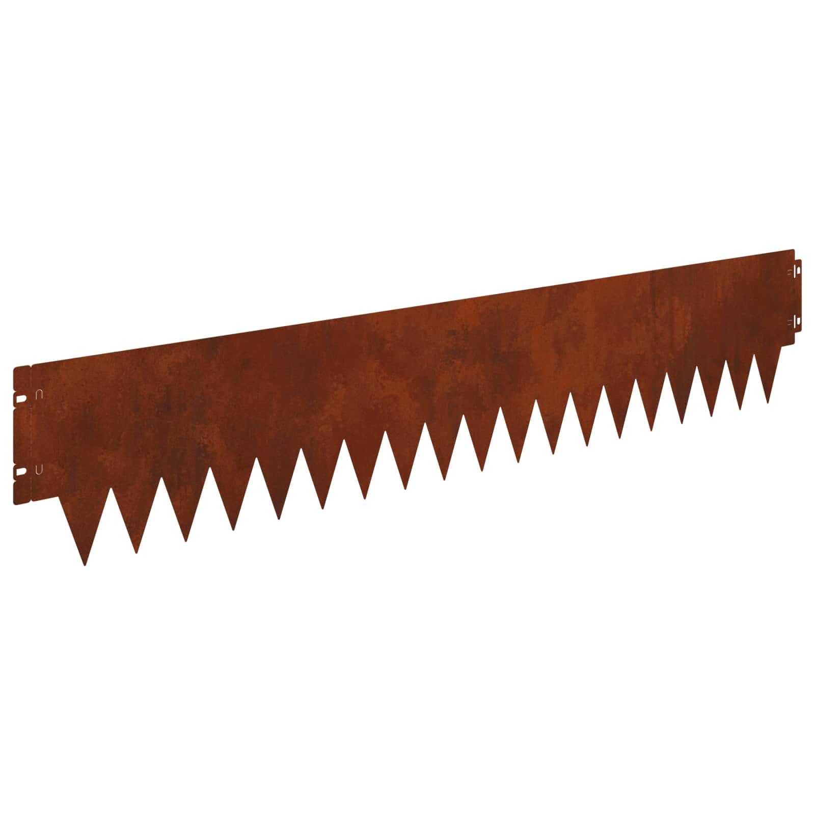 Lot de 20 bordures de pelouse - 103 x 20 cm - En métal rouillé - Système d'emboîtement - Bordure de pelouse pour jardin, pelouse et chemins