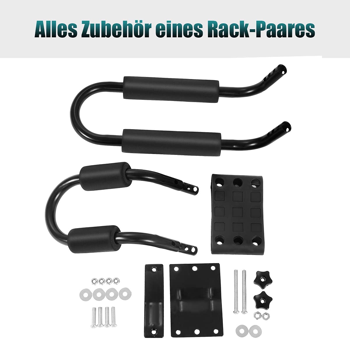 COSTWAY 4 x Kajakträger, Kajakhalter Auto, Bootshalter Autodachträger universal, Kajakstütze Bootsträger inkl. 4 Allzweckgurte