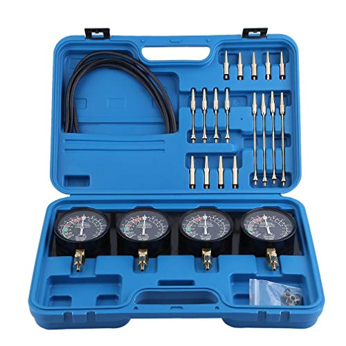 Preisvergleich Produktbild Binghotfire Synchrontester Kompressionstester Vakuumprüfer für 4 Vergaser Synchrontestgerät Vergaseruhren Synchronuhren Tester Synchrontestgerät Kit Für Motorrad PKW (Blau)