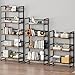 BHG Vintage Multifunctional Folding Bookshelf, No-Assembly Plant Stand Storage Rack Shelves for Home Office (Fire, 5-Tier)
