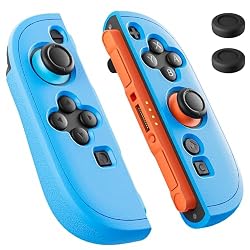 PAWDIARY [2 Pieces Switch 2 Controller Case Silicone Softshell, Anti-slip Switch 2 2025 Grip Cover Protector and 2 Thump Caps, Ergonomic Comfort Handheld Controller 2 Skin – Blue