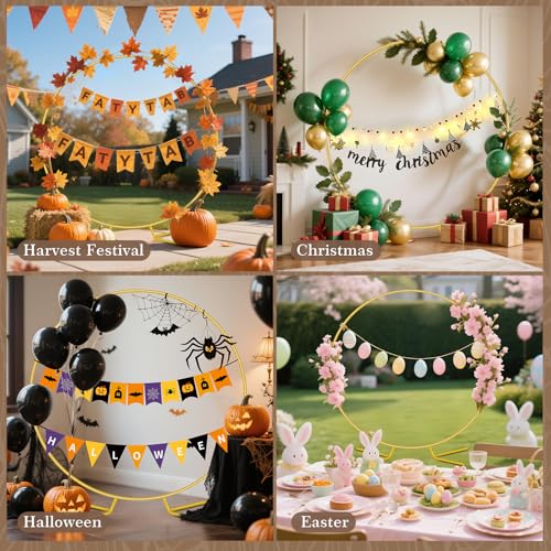 6.6FT Balloon Arch Stand, Metal Round Arch Backdrop Stand for Parties, Circle Balloon Arch Frame Wedding Arches with Upgrade base for Ceremony Birthday Party Baby Shower Decoration - Image 6