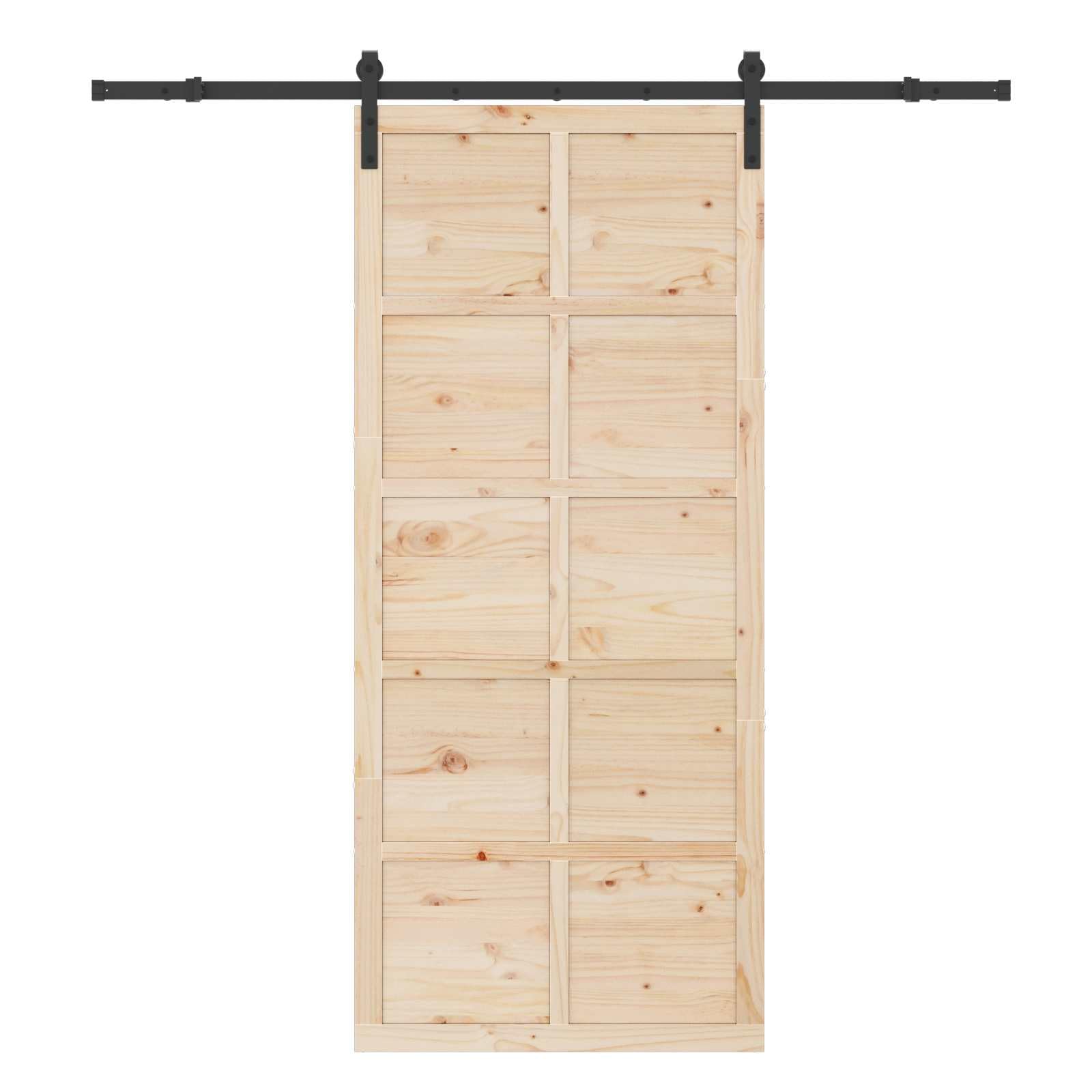 vidaXL Puerta Corredera Natural 90 x 208 cm Madera de Pino Maciza, Sala, Puerta Deslizante Rectangular, Tabique Moderno de Pino, Separador Elegante, Decoración sofisticada para el hogar
