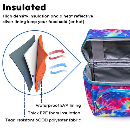 Image of J World Corey Kids Lunch Bag. Insulated Lunch-Box for Boys Girls, Tie Dye