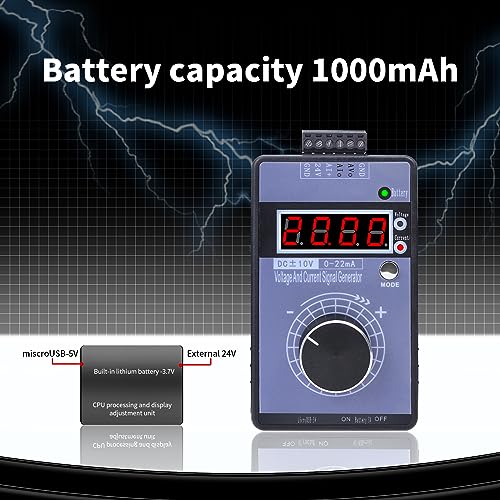 Image of DC ±10V 0-22mA /4-20mA Signal Generator, Current Voltage Signal Generator Interface Analog Simulator for PLC and Panel Debugging, Device Testing, Frequency Converter, Flow Valve
