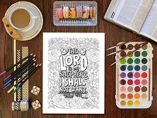 Color The Psalms: Inspired To Grace: Christian Coloring Books: A Scripture Coloring Book For Adults & Teens #TOP5